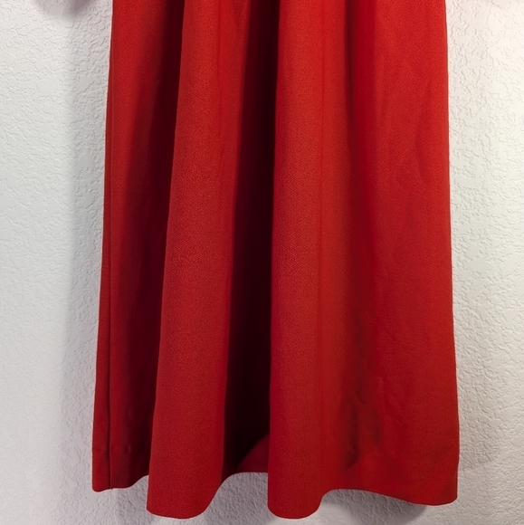 Vintage Retro JCPenney Red 80s Fashion Glam Dress Lace Ruffle Waist Skirt Size 6 - Picture 4 of 12